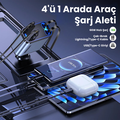 4'ü 1 Arada Araç Şarj Aleti